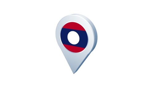 Laos Flag Pin Icon