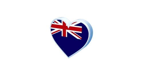 Animated 3D Heart with United Kingdom Flag