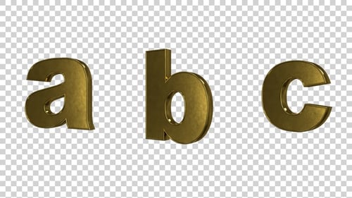 Pack de lettres alphabétiques de A à Z, petites lettres dorées