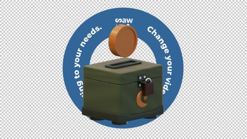 Caixa de doação beneficente de animação 3D — Zakat & Sadaqah Concept Loop sem fundo