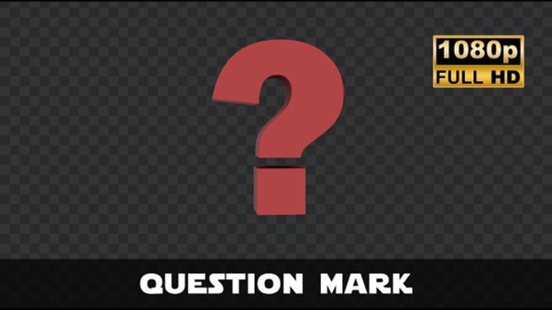 Bouncing 3D Question Mark Icon on Transparent Background, Elements ...