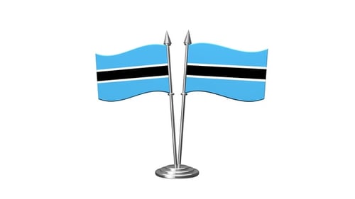 Botswana Flag Table Display Waving Animation