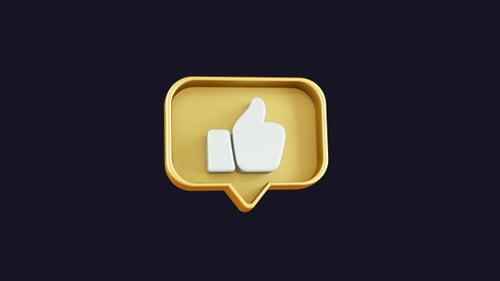 3D Thumbs Up Like Icon Notification Animation