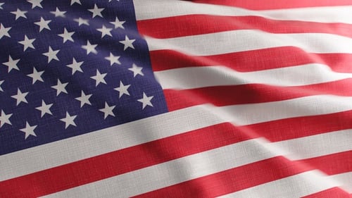 Waving American Flag Realistic Loop Motion Background