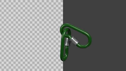 Animiertes 3D-Karabinerhaken-Symbol