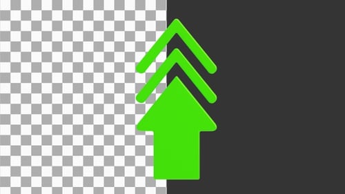 3D Trend Arrow Up | Alpha Channel