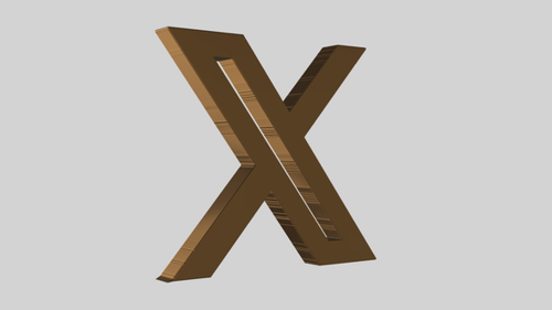 Modern 3D Gold Letter X Rotating Animation