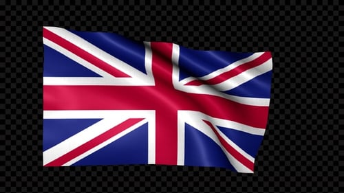Seamlessly Looping Waving UK Flag with Alpha Channel