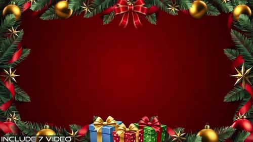 Festive Christmas Decorations Frame Pack for Holiday Videos