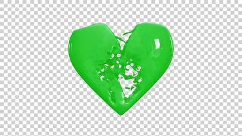 Filling Heart With Green Paint Alpha