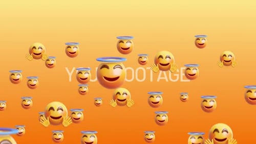 Angel happy smiling emoji sweep with premultiplied alpha channel