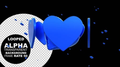 Valentines Day Background Blue Loop Alpha