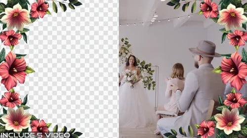 Elegant Floral Frame Reveal Transitions Pack