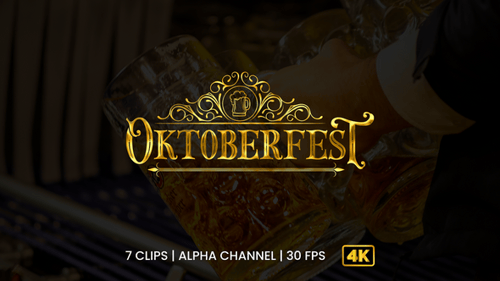 Oktoberfest Golden Decorative Animated Title Pack