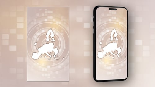 Animierte Karte der Europäischen Union — Vertikales Video