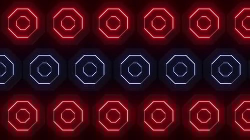 4 K Red Blue Geometric Neon Pattern Pack
