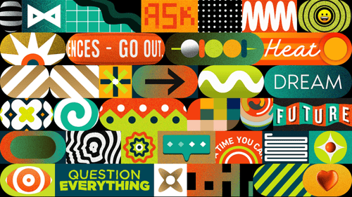 Modern Geometric Shapes and Abstract Text Motion Background