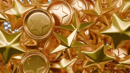 Golden Stars and Coins Cascade Background Animation