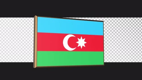3D Rotating Flag of Azerbaijan Animation