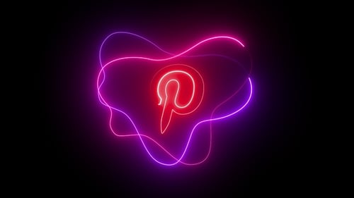 Neon Pinterest Logo Reveal Animation