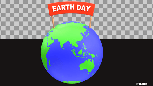 Modern 3D Rotating Earth Day Globe Animation