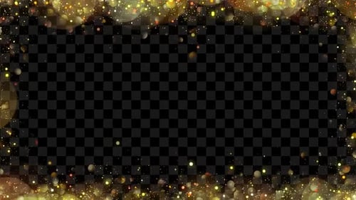 Sparkling Golden Particles Celebration Frame Overlay