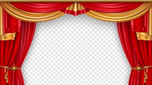 Theatre Curtain Reveals Opening Stage Alpha