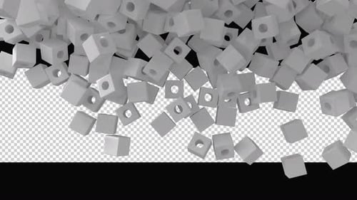 3D Geometric Cubes Falling Transition