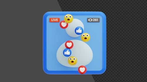 3D Animation of Facebook Live | Alpha Channel