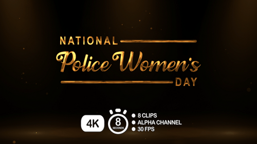National Police Woman's Day Text Animation