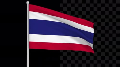 Realistic Waving Thailand National Flag Animation