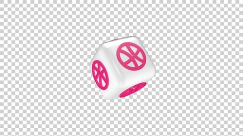 Dribbble Icon On 3D Box
