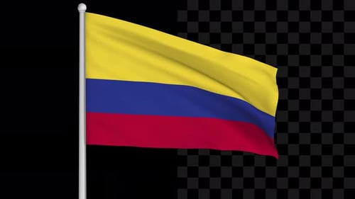 Realistic Waving Flag of Colombia Animation