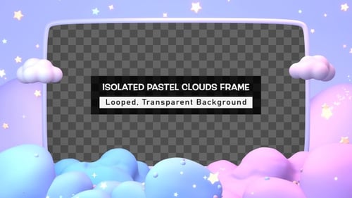Dreamy Pastel Stars and Clouds Frame