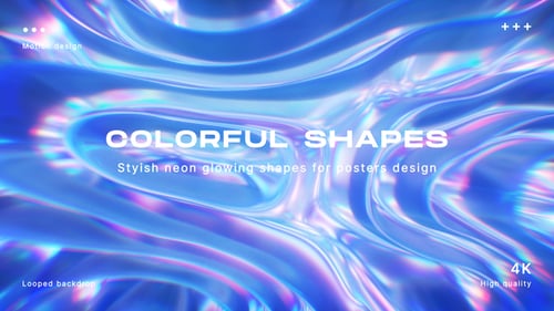 Holographic Liquid Gradient Flowing Shapes Looped Backdrop