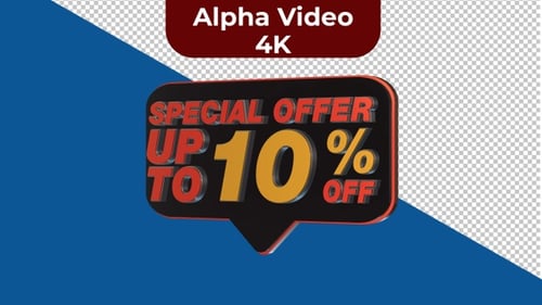 3D Special Offer 10 Percent Off Text Bubble