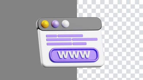 3D Animation of World Wide Web with Dashboard | Alpha Channel