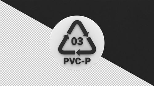 PVC-P 03 Recycling Symbol 3D Rotation Animation