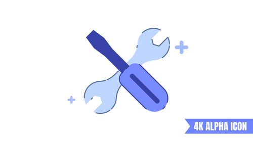 Flat Design Animated Wrench and Screwdriver Tools Icon