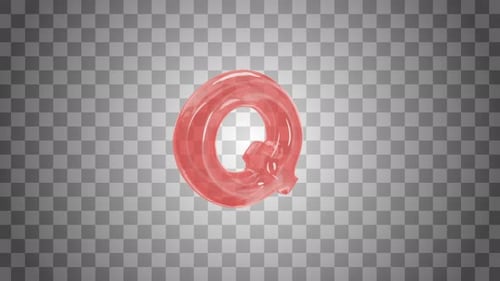 Red Fluid Letter Q Reveal Animation