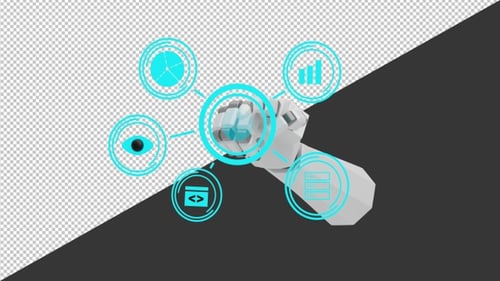 Animation 3D des travaux de l'intelligence artificielle dans l'espace numérique | Alpha Channel