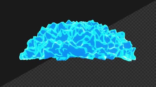 Animation en boucle avec effet de feu bleu de style anime avec fond transparent