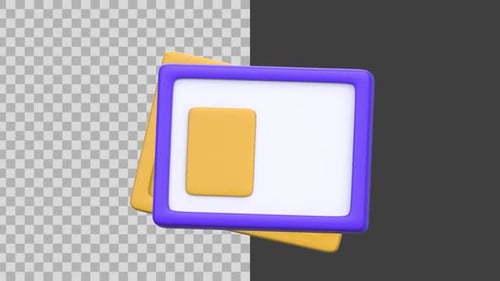 Animación de iconos de contratos comerciales en 3D