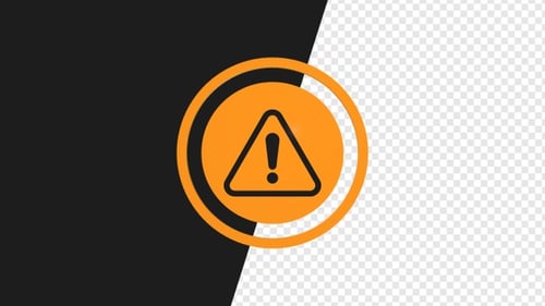 A warning sign rotation animation | Alpha Channel