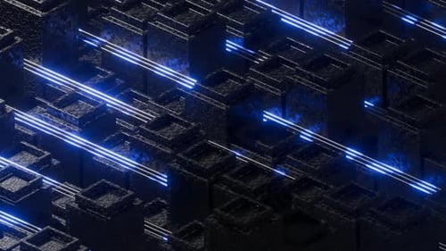 Background With Cubes And Lines