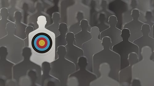 Abstract People Highlighted In A Crowd Becoming A Target