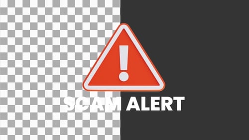 3D Animation of Scam Alert Digital Glitch | Alpha Channel