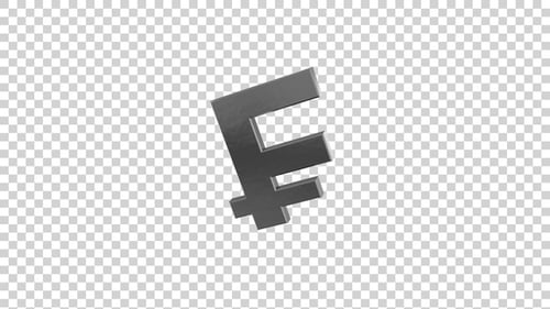 Rotating 3D Franc Currency Symbol Animation