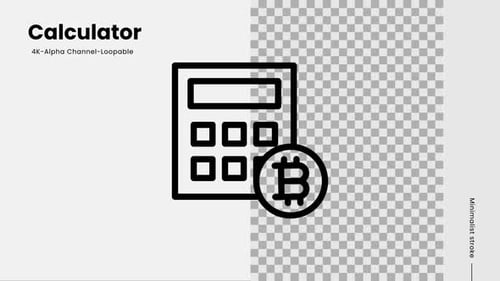 Minimalist Animated Calculator and Bitcoin Crypto Icon