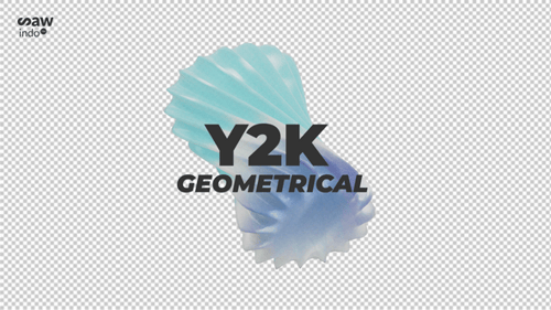 3D-Animation Y2 K 3D Geometrische lila blaue V7-Schleife ohne Hintergrund
